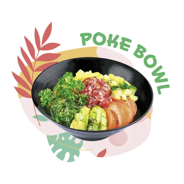 Sticker Autocollant Opaque vitrine Poke Bowl P5 39x35cm