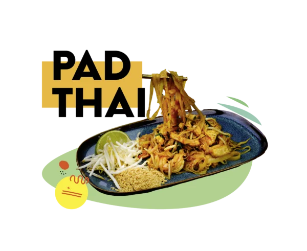Sticker Autocollant Transparent vitrine Plat Vietnamien Pad Thai 42x31cm