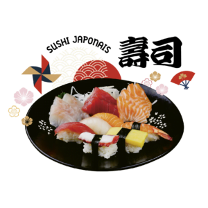 Sticker Autocollant Opaque vitrine Sushi S7 42x31cm